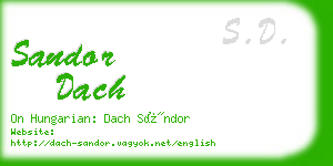 sandor dach business card